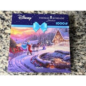 Disney princess Thomas Kinkade winter Christmas puzzle 1000 pcs unopened new